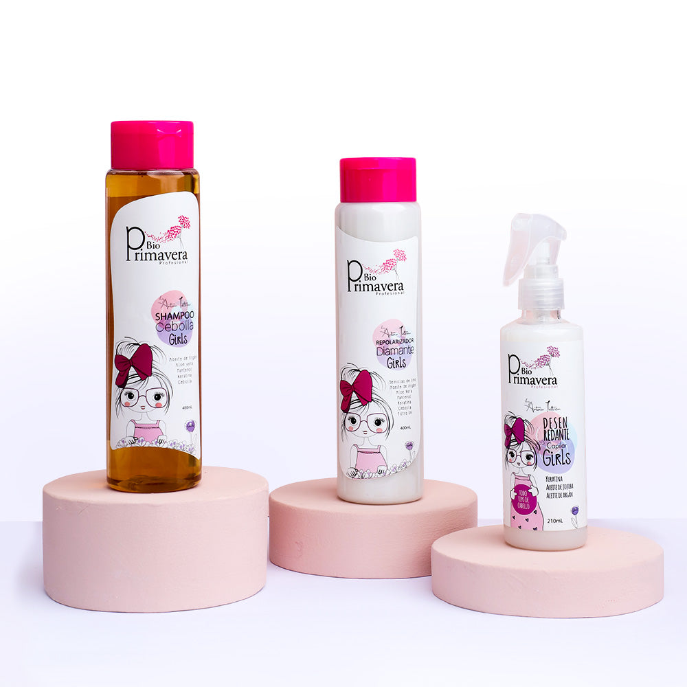 Kit Trio Girl's; Shampoo Grils, Repolarizador & Desenredante Capilar